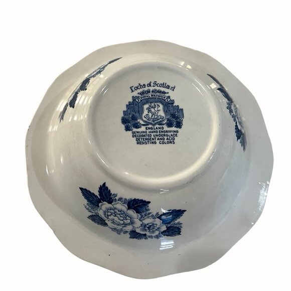 Vintage Lochs of Scotland Blue and White Covered Vegetable Bowl Tureen Wedgewood - Picture 10 of 12